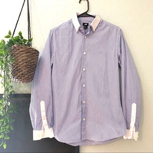 White collared white and blue dress shirt - H&M